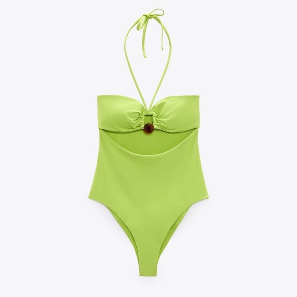 Zara limited edition cut out with bead swimsuit size XS